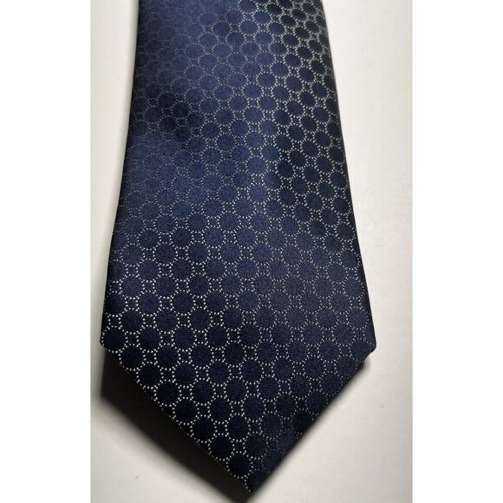 Michael Kors Neck Tie Navy Blue Pearsall Dot Silk Blend MSRP $69.50 NWT